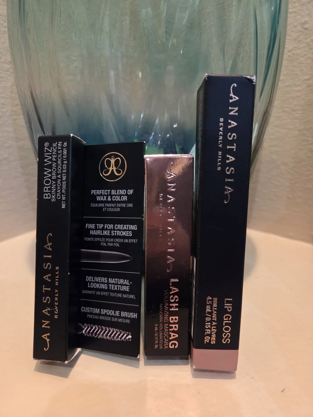 Anastasia Beverly Hills Brow Wiz Lash Brag Mascara Lip Gloss Lot of 3 New